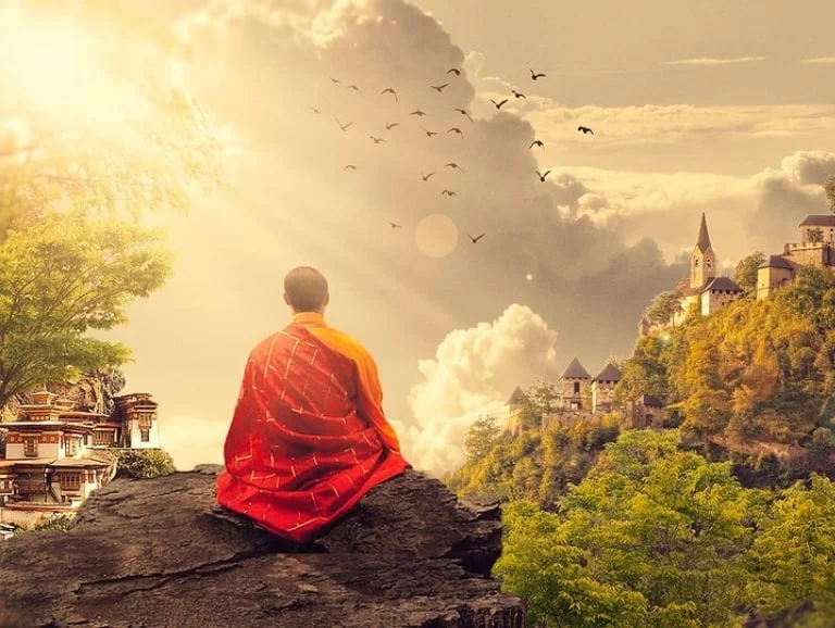 Medytujący mnich